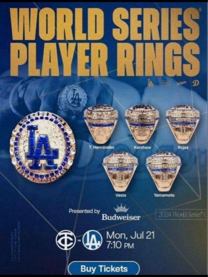 世界一！【入手困難】 ドジャースワールドシリーズ優勝記念リング ロハス