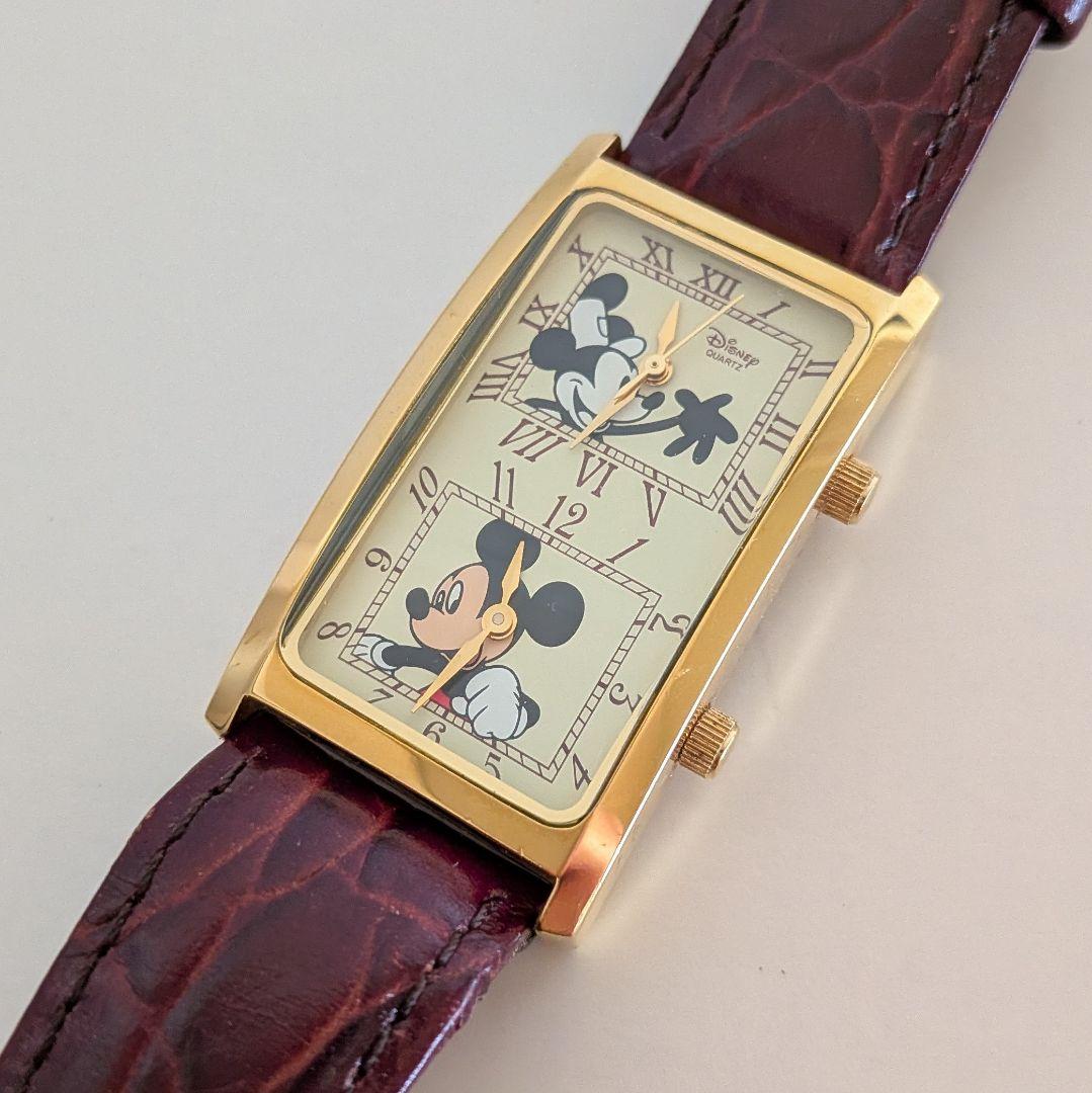 動作○ Vintage Disney Mickey Minnie 腕時計 希少