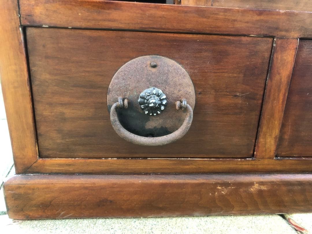 階段箪笥　両開き４段　昭和レトロ　古道具　アンティーク　骨董