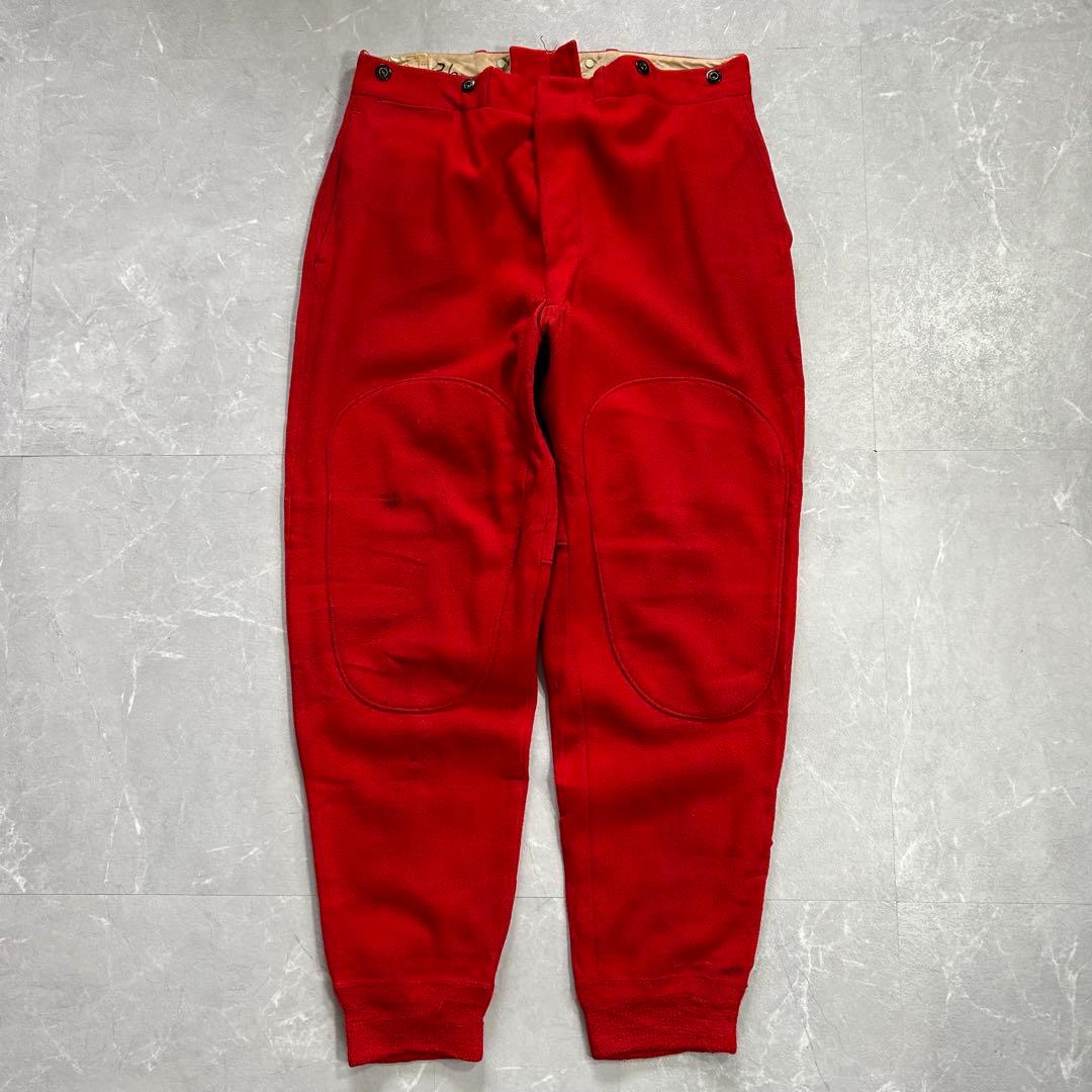 50s Woolrich ウール ハンティングパンツ ダブルニー レッド XL
