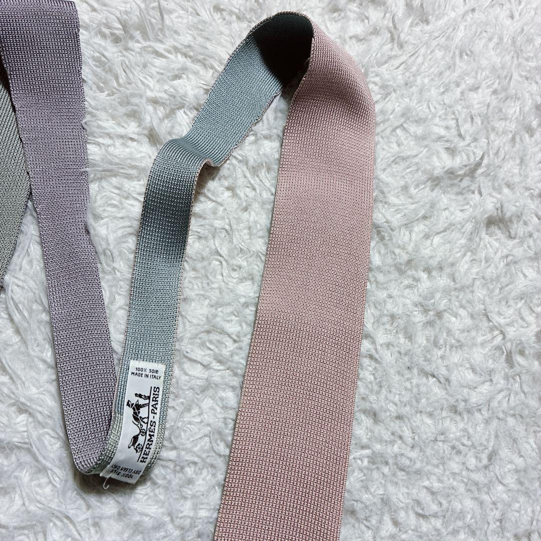 v8 ⭐️エルメス HERMES ニットタイ 4WAY Hロゴ刺繍