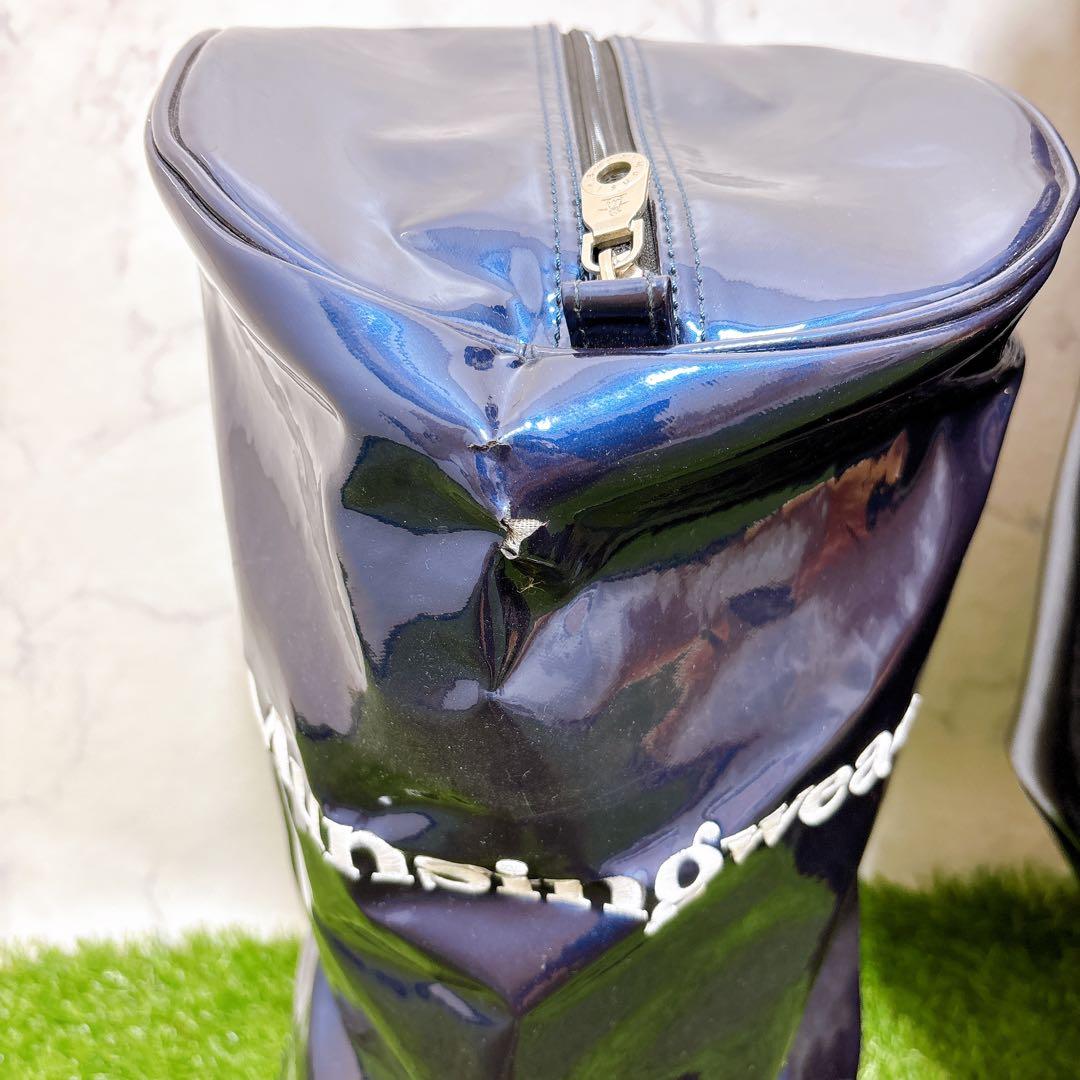 Mマンシングウェア　ゴルフクラブケース　キャディーバッグ　ネイビー　エナメル