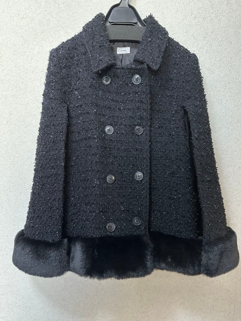 シーマリー cccmalie ツイード　ケープ　ジャケット　裾ファー