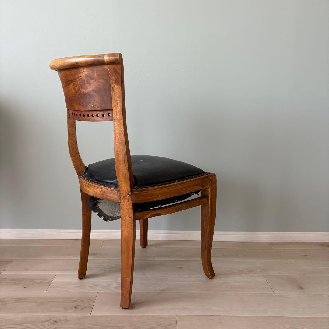 【難あり】ダイニングチェア カリッジマーケット チーク材 イタリーノアーム　1脚