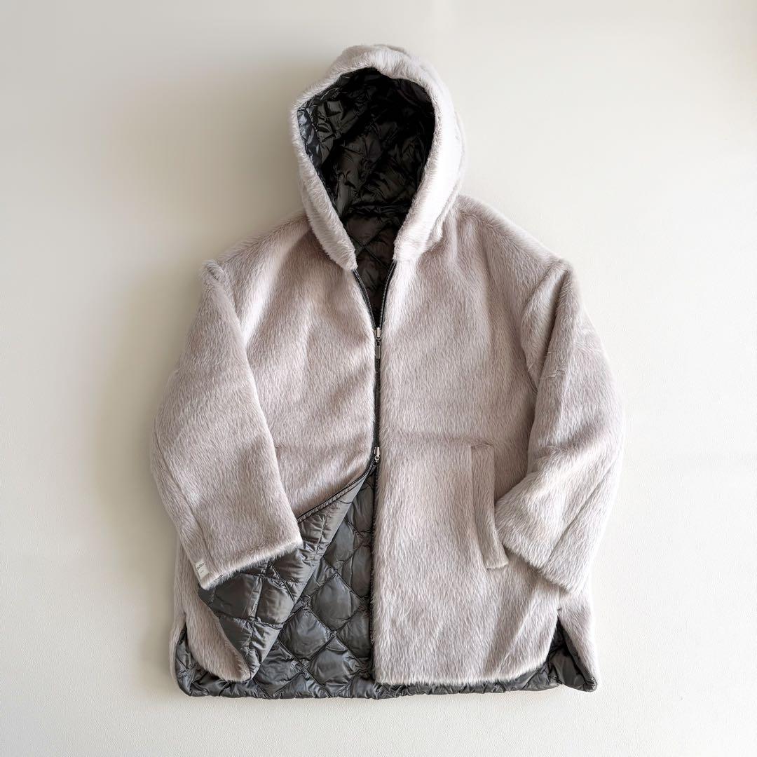 美品　マックスマーラ　キューブ　リバーシブル　ファー　キルティングコート　ダウン