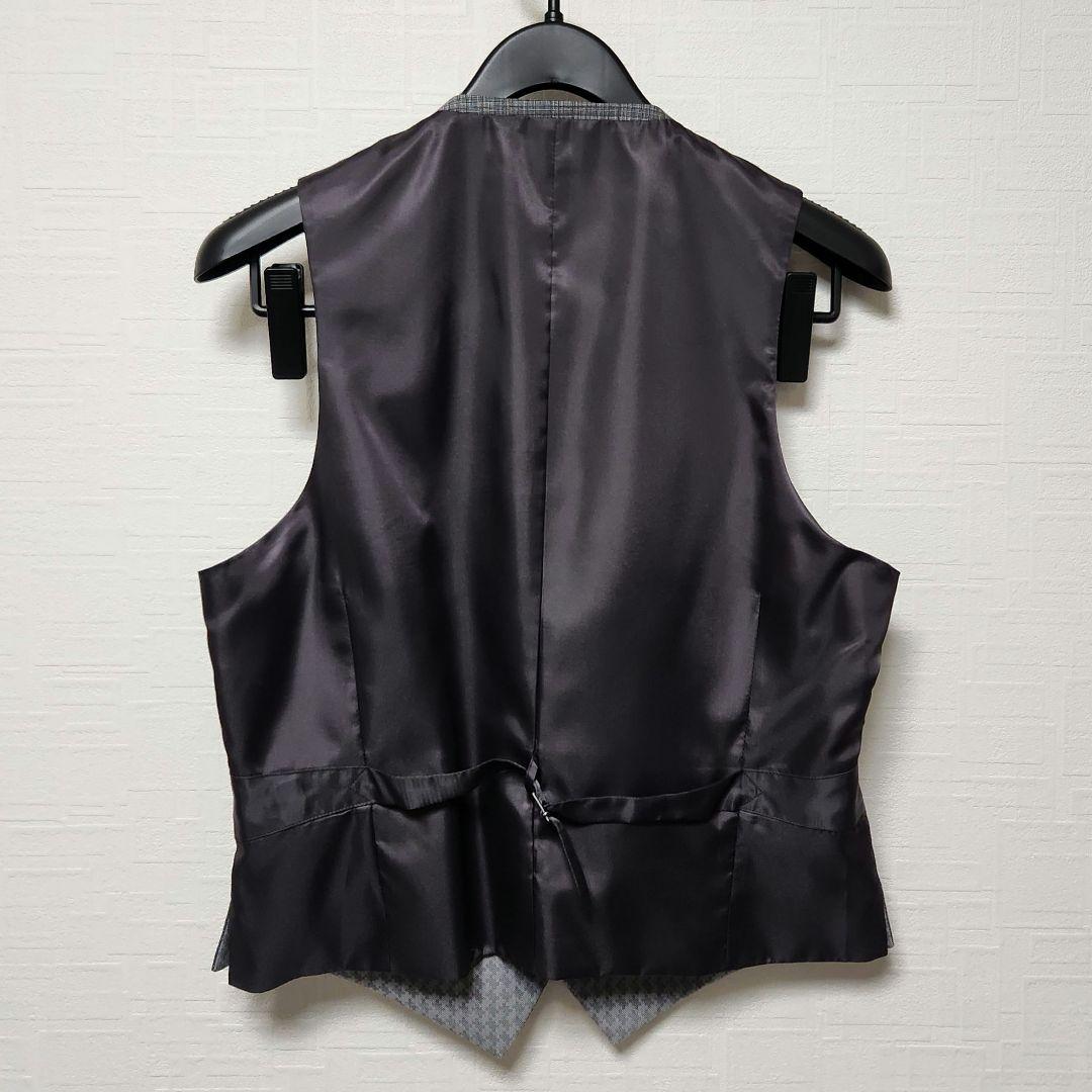 スーツカンパニー　メンズスーツ　スリーピース　グレーチェック　リバーシブルベスト