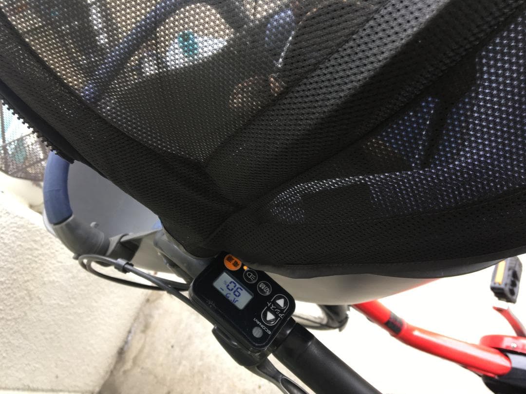 地域限定送料無料　ギュット　三人乗り　子供乗せ　16AH　赤　神戸市　電動自転車