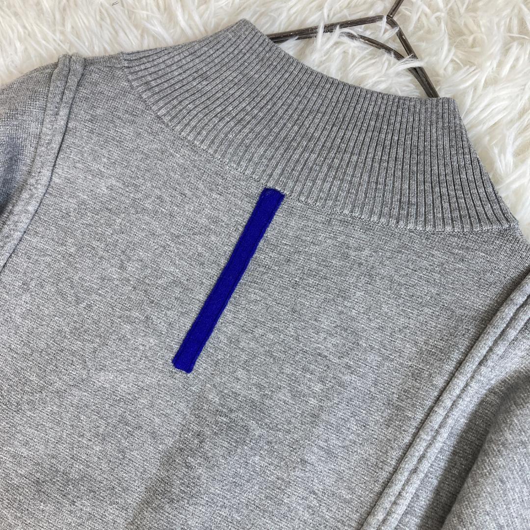 美品　UN3D.　アンスリード　ポイントカラーニットワンピース　グレー　38