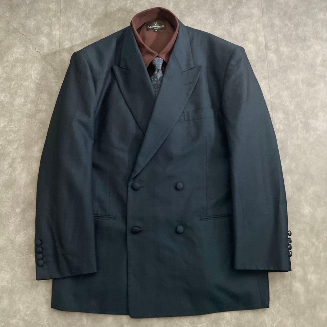 極上 シルク混 ダブルブレストスーツ × Saint Laurentネクタイ