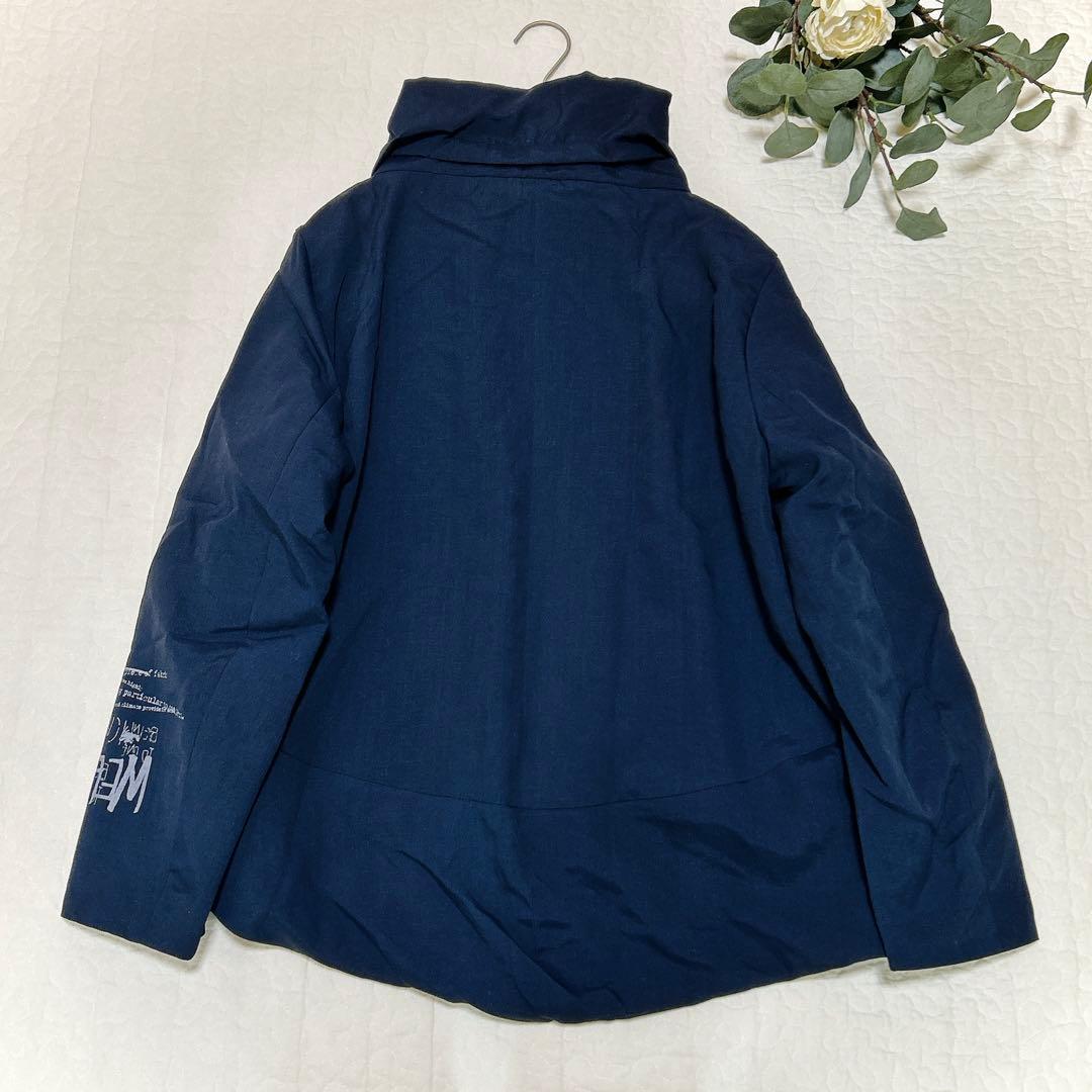 芽風 定価6.9万 近年 ロゴタフタ ジャケット アウター ネイビー 38