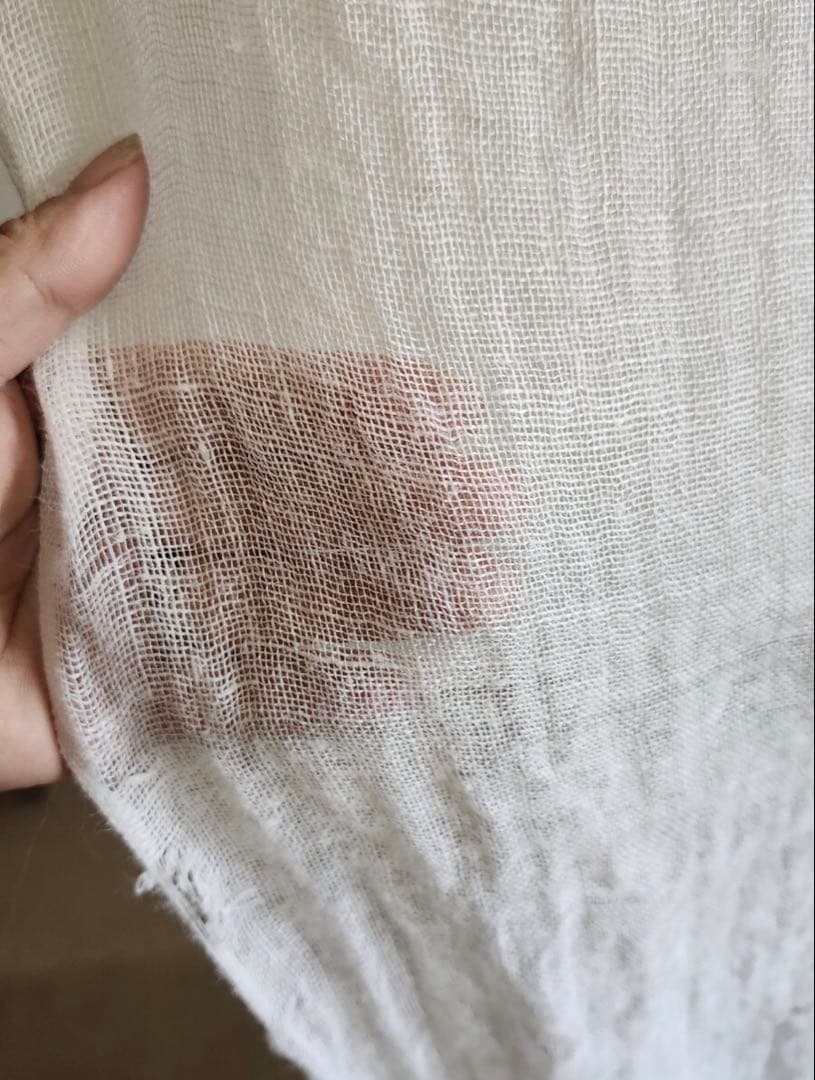 古布 木綿 白蚊帳 古裂 生成 リメイクタペストリー 間仕切り カーテン 洗濯済