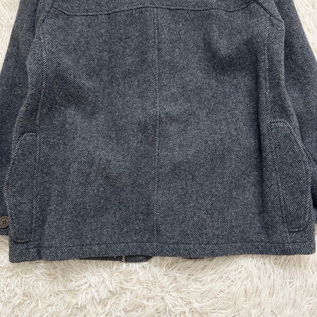 45rpm ピーコート ヘリンボーン柄 ダークグレー ウール100% L