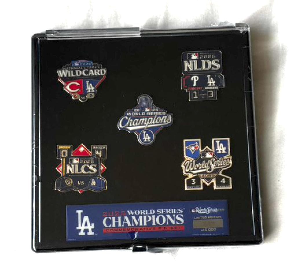 [5000個限定]2025 ドジャース世界一記念 ピンバッジ 5点セットケース付
