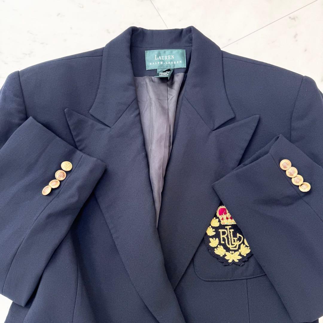 【美品】LAUREN RALPH LAUREN ラルフローレン 紺ブレ 金ボタン