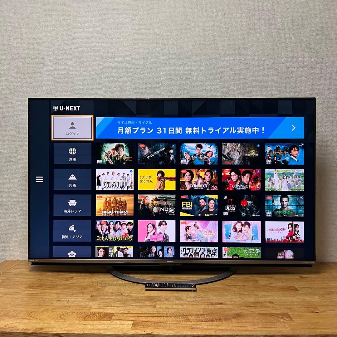 シャープ 60V型 4K液晶テレビ AQUOS LC-60US45 動画アプリ○