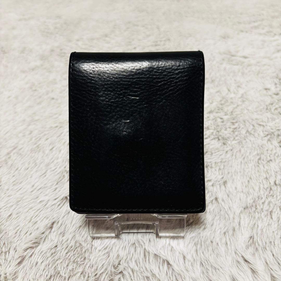 【良品】ヴィヴィアン・ウエストウッド オーブ　黒 レザー 二つ折り財布 型押し