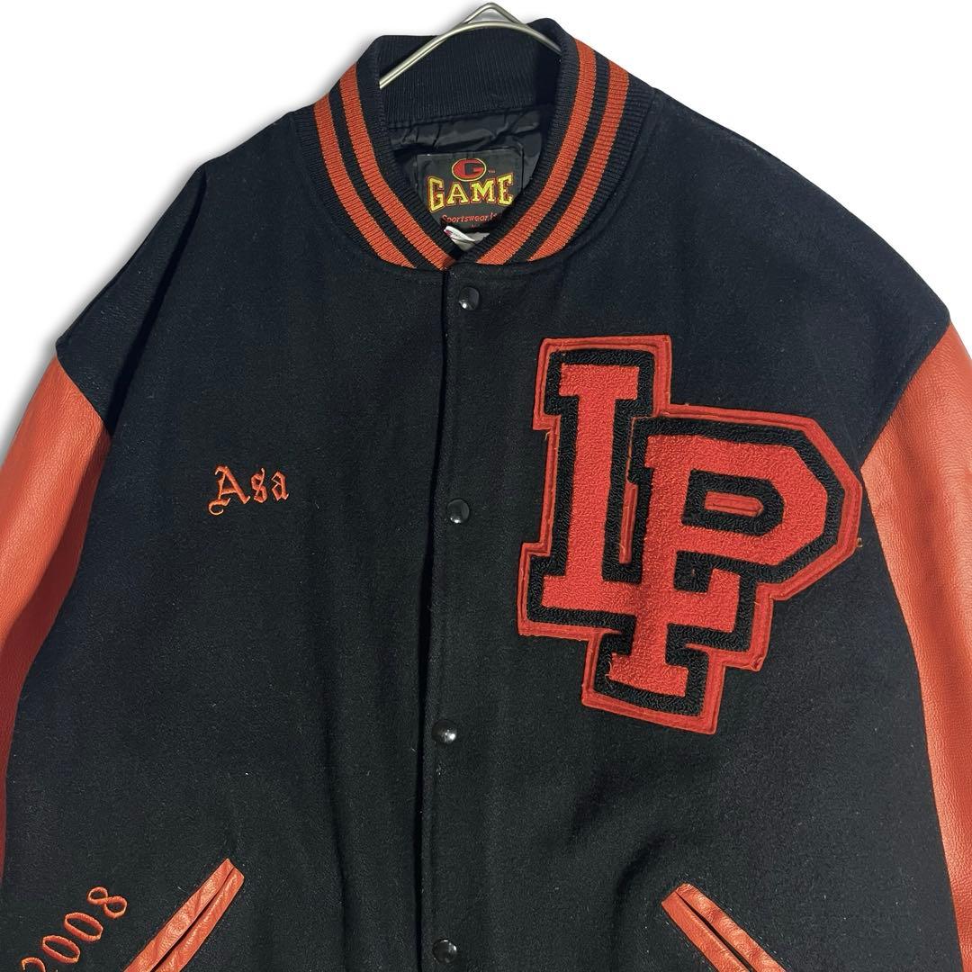 USA製 GAME Sportswear スタジャン 2XL 袖レザー