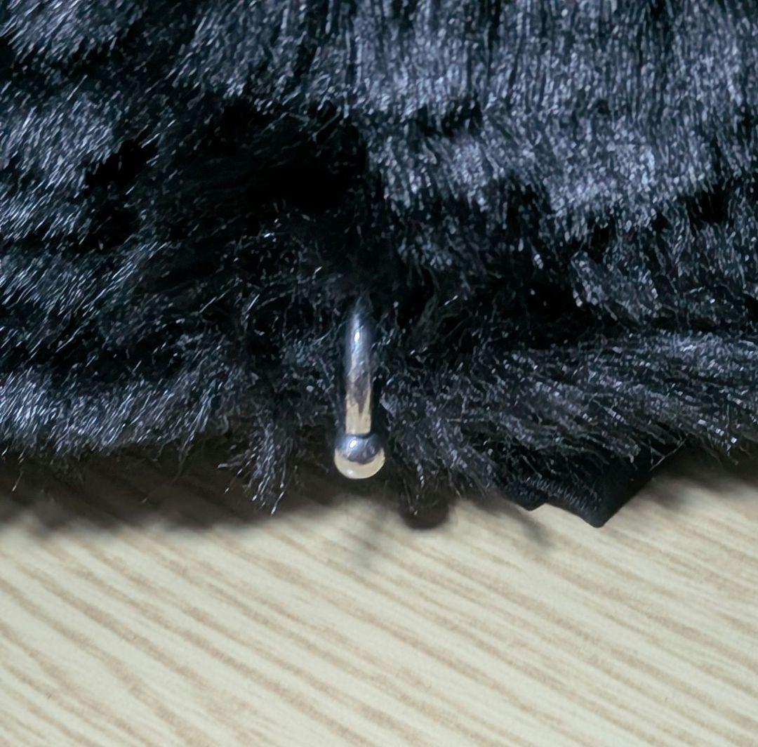 bodysong チャーム付き　ファーハット　黒