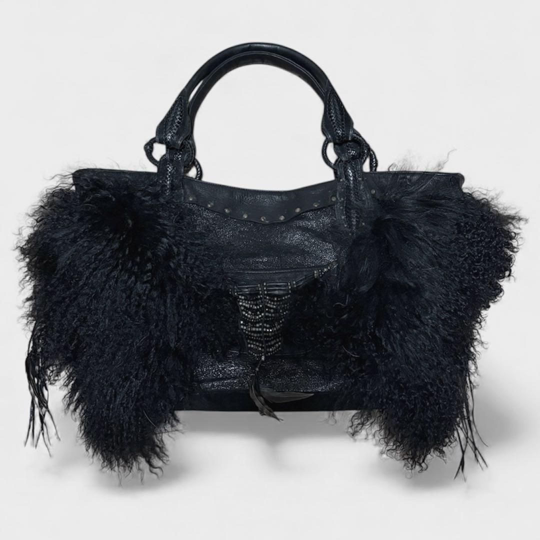 14th addiction レザー ファー バッグ v系 archive