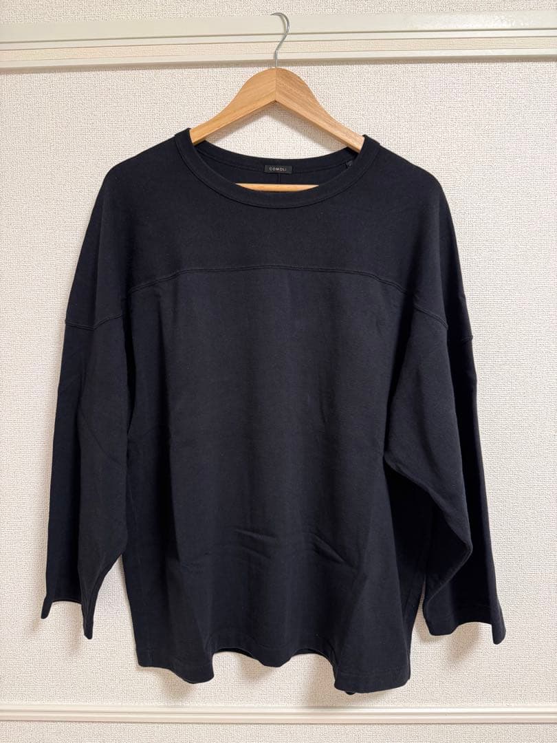 COMOLI コモリ　フットボールTシャツ　サイズ2 ネイビー　23SS