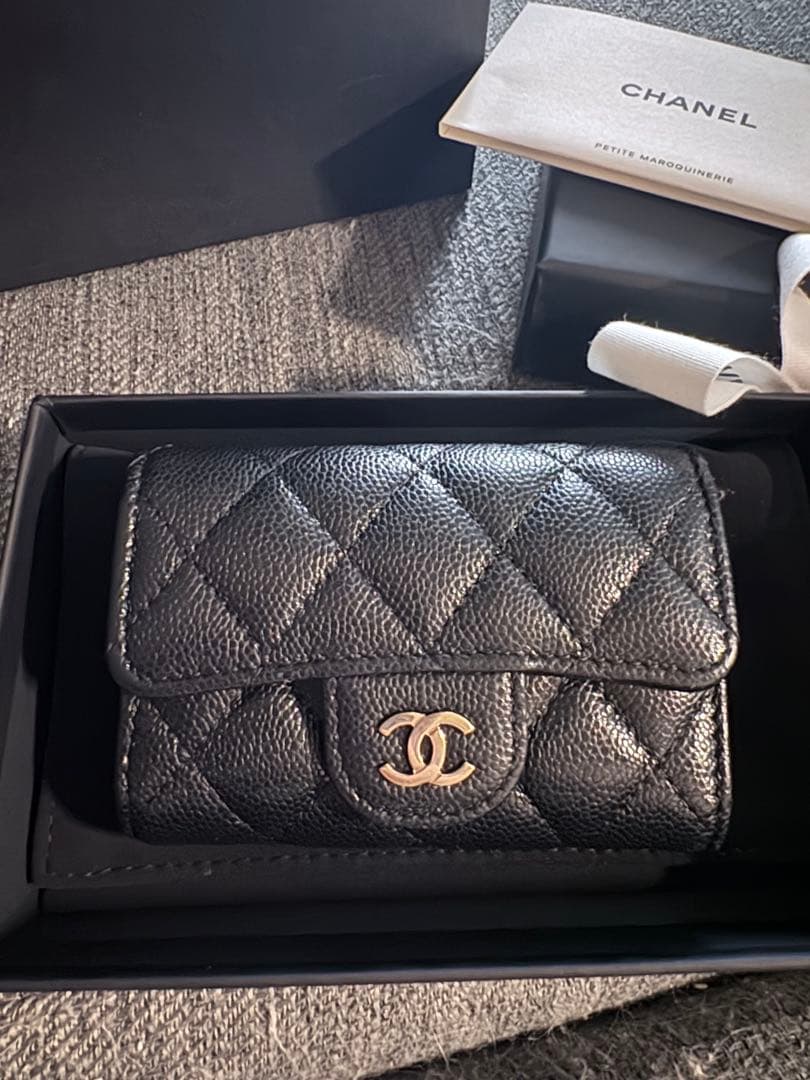 CHANEL キーケース マトラッセ キャビアスキン ブラック