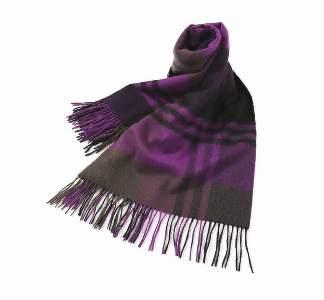 【TWEEDMILL/ツイードミル】 チェックストール　パープル