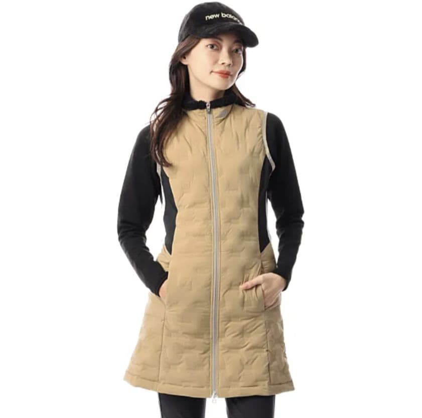 コヤギ　美品　ニューバランスゴルフ　ダウンワンピース2 ベージュ　中綿