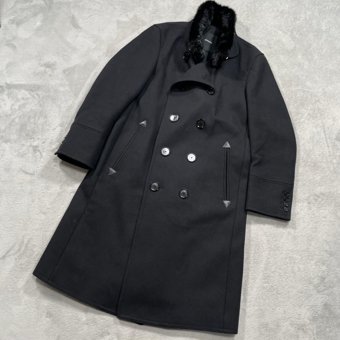 ラブレス　Milior 別注　Pコート　ロングコート　ファー付き　ブラック　S