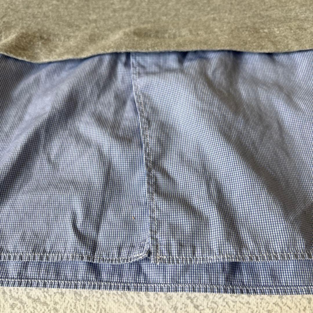 Lサイズ：コムデギャルソンシャツ ドッキング カットソー グレー/ライトブルー