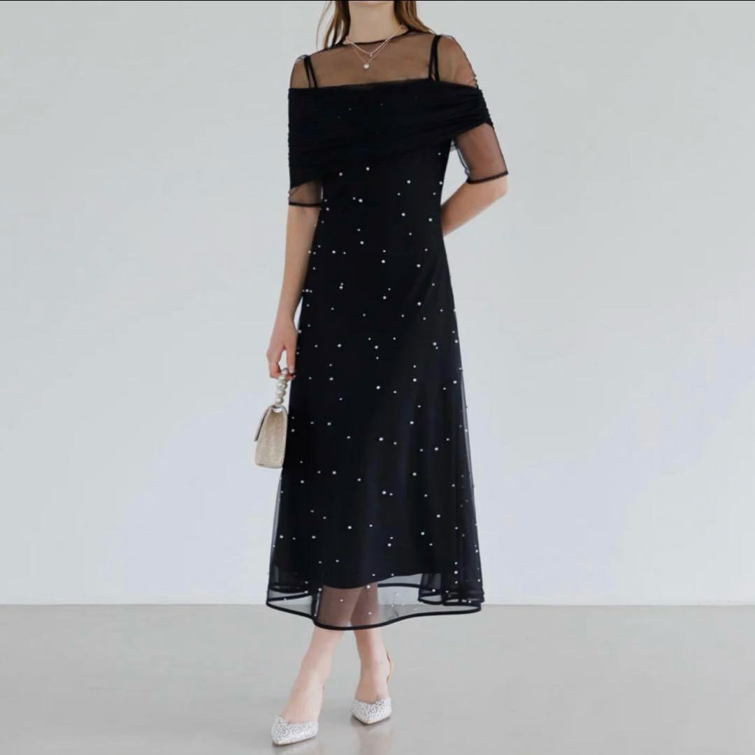 【新品未使用】2WAYチュールトップスパールAラインワンピースドレス　LEJA