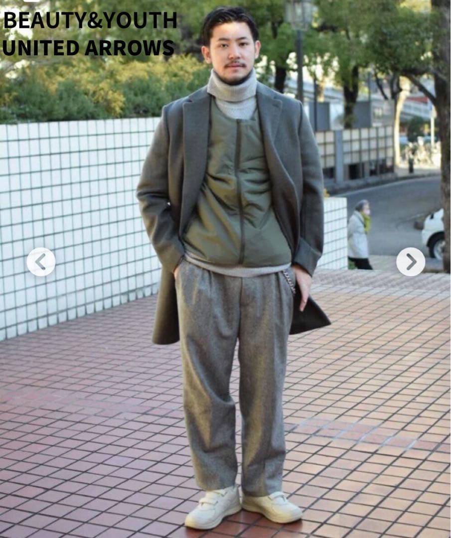 【極美品】ユナイテッド アローズ ソリッド 120S メルトン チェスターコート