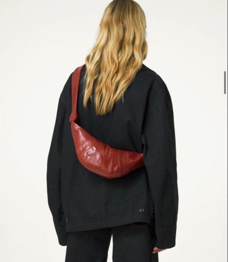 Lemaire レザーショルダーバッグ 赤　クロワッサン