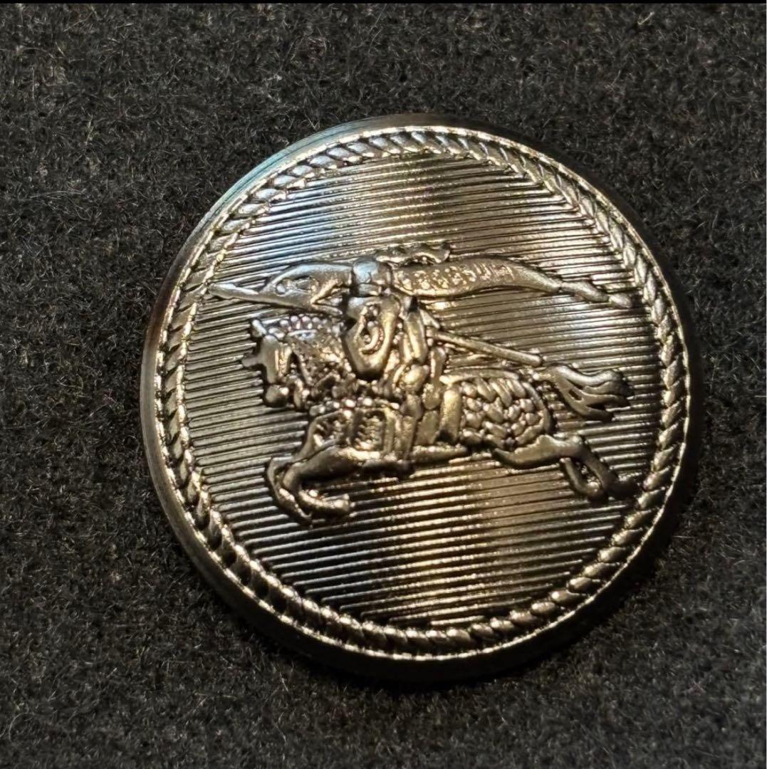 バーバリーブラックレーベル ナポレオンコート ノバチェック 銀ボタン ブラック