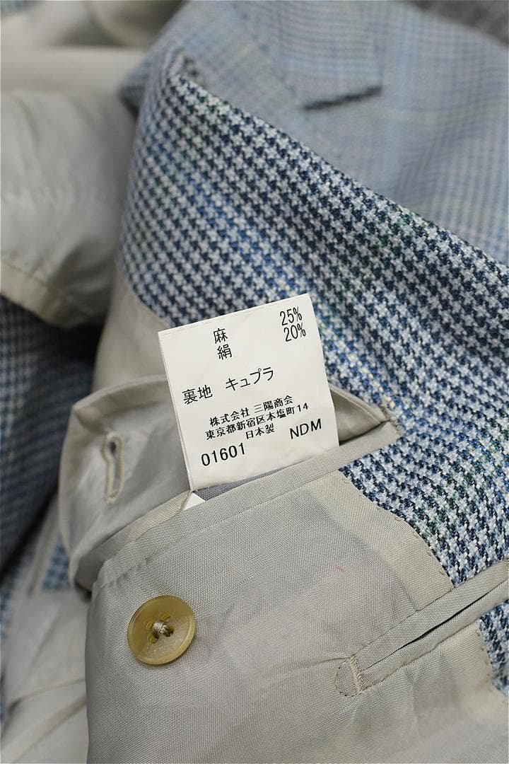 O353/BURBERRY LONDON ツイードジャケット リネン混 シルク混