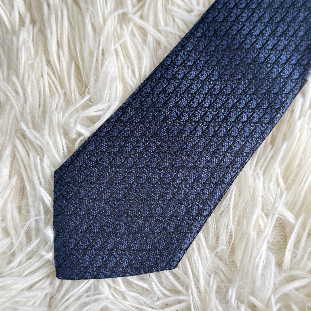 【現行タグ】Dior ディオール　ネクタイ　トロッター　オブリーク　ネイビー