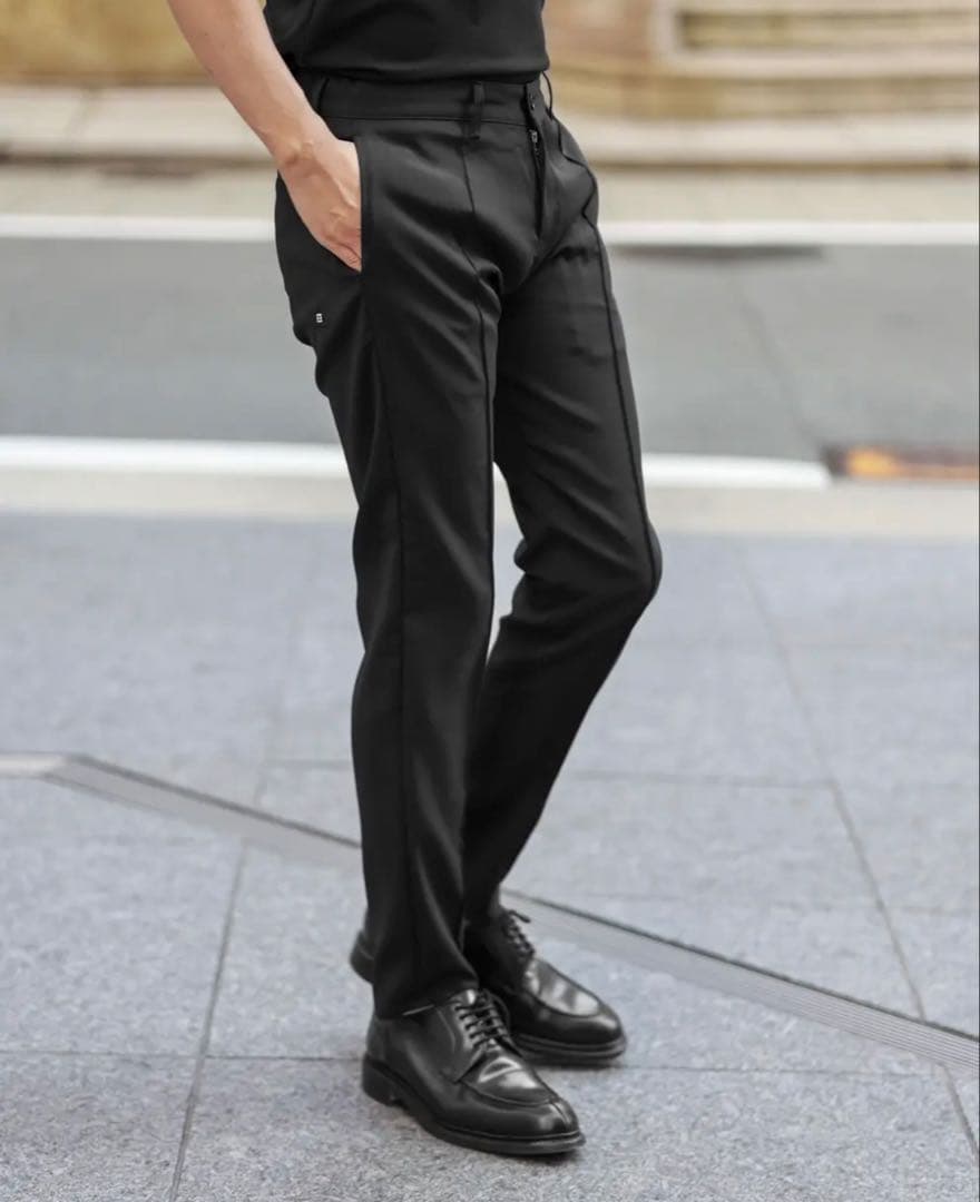 EUROKENVY 至高の極艶脚長ストレッチテーパードスラックス