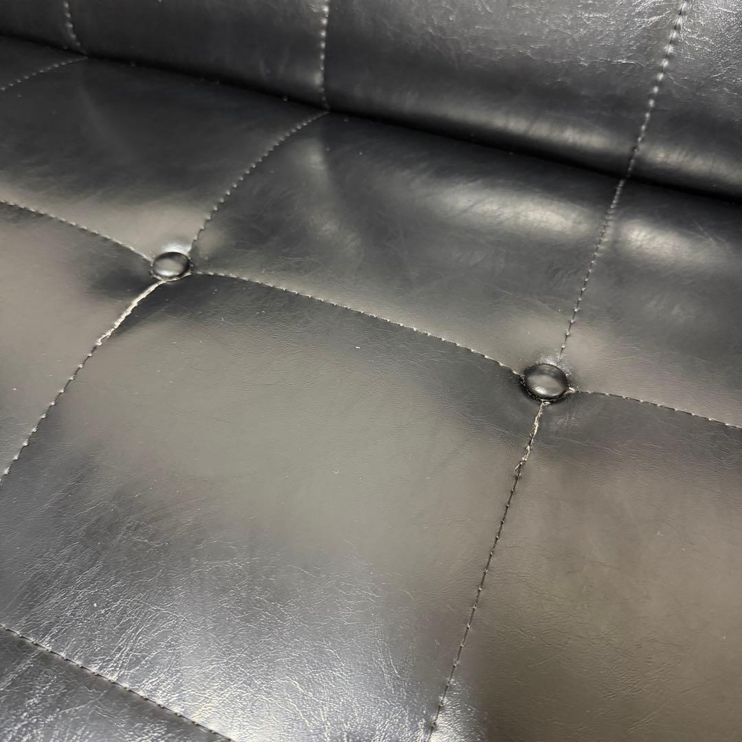 カリモク６０　Kチェア　２シーター　karimoku　レザー　ブラック　２人掛け