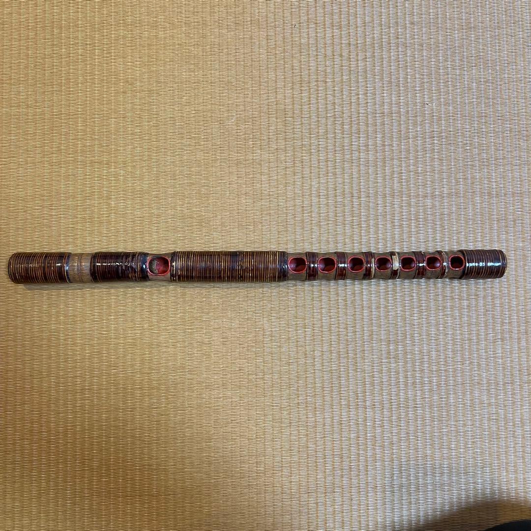 龍笛 煤竹 本管 籐巻き 専用笛袋付