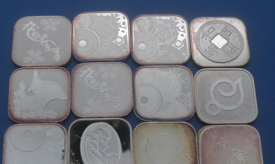 1055.純銀メダル銘純銀メダル17枚まとめ74.05g銀メダルミントだし造幣局