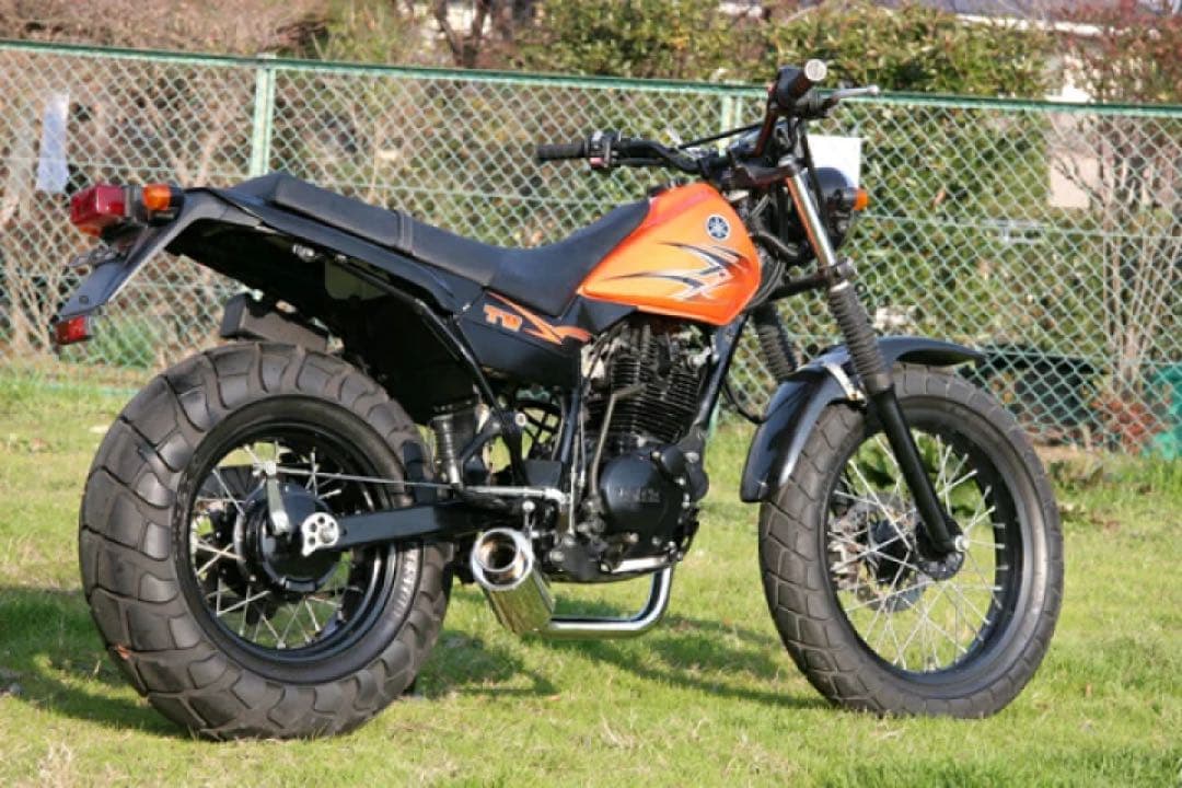 専用HMS ヤマハTW200 100φ砲弾マフラー SUS (Type3)