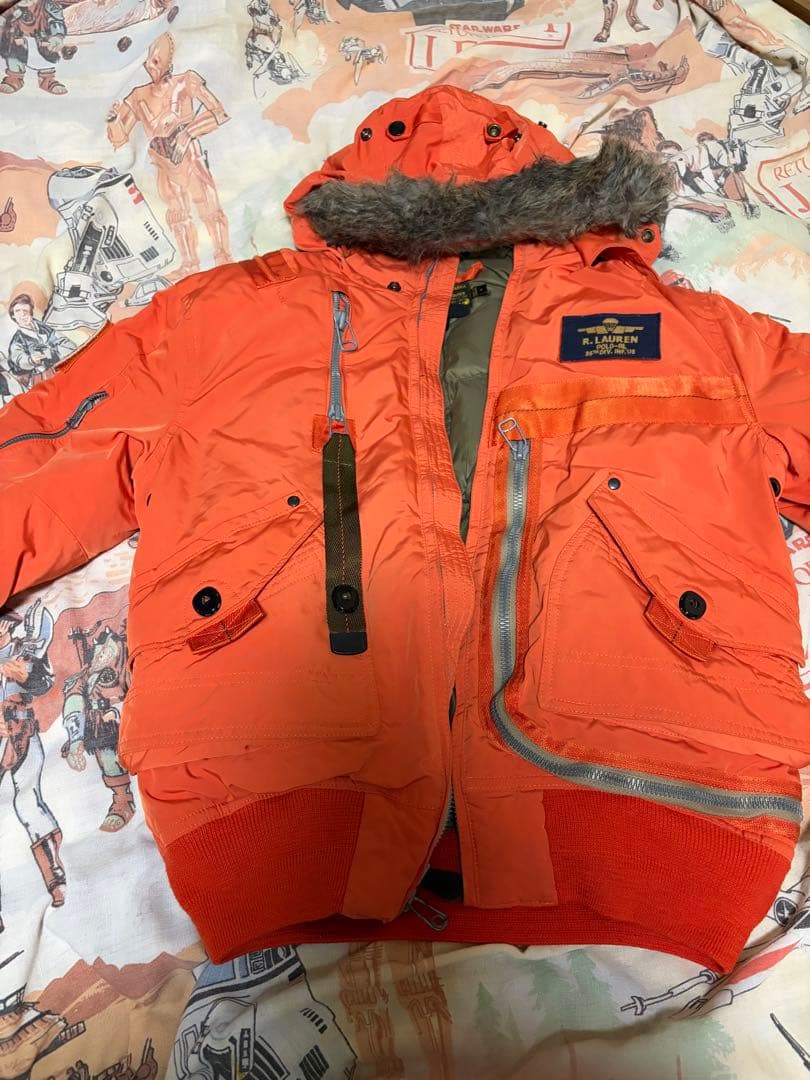 POLO ラルフローレン オレンジ MA-1 フライトジャケット