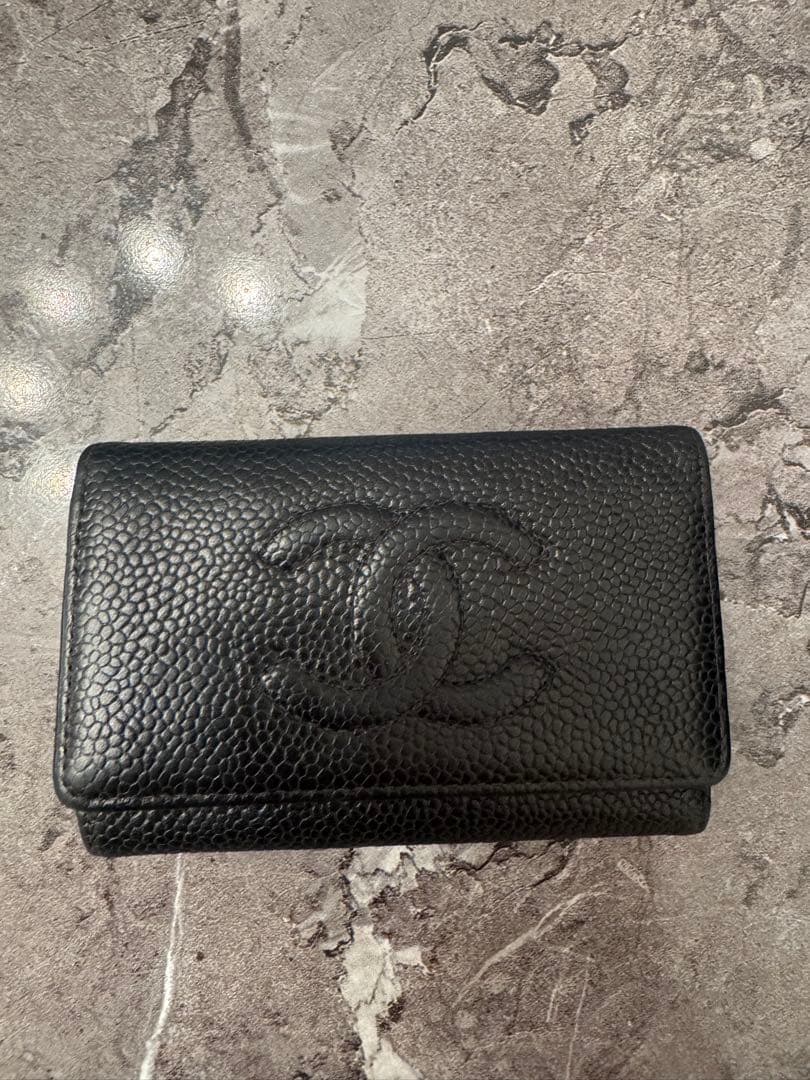 CHANEL 黒レザー キーケース