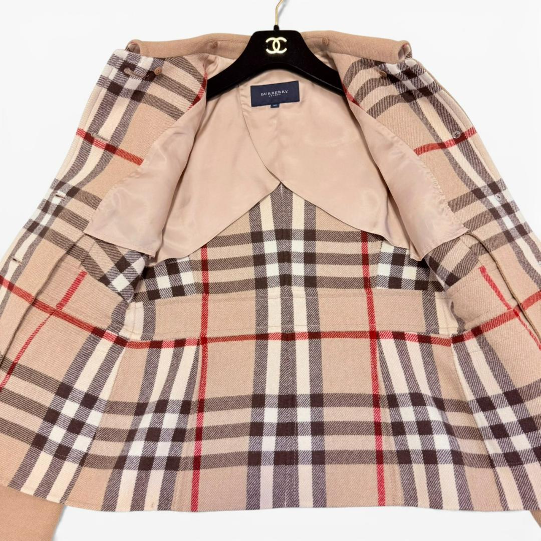 BURBERRY LONDON カシミヤ ウール キャメル メガチェック L