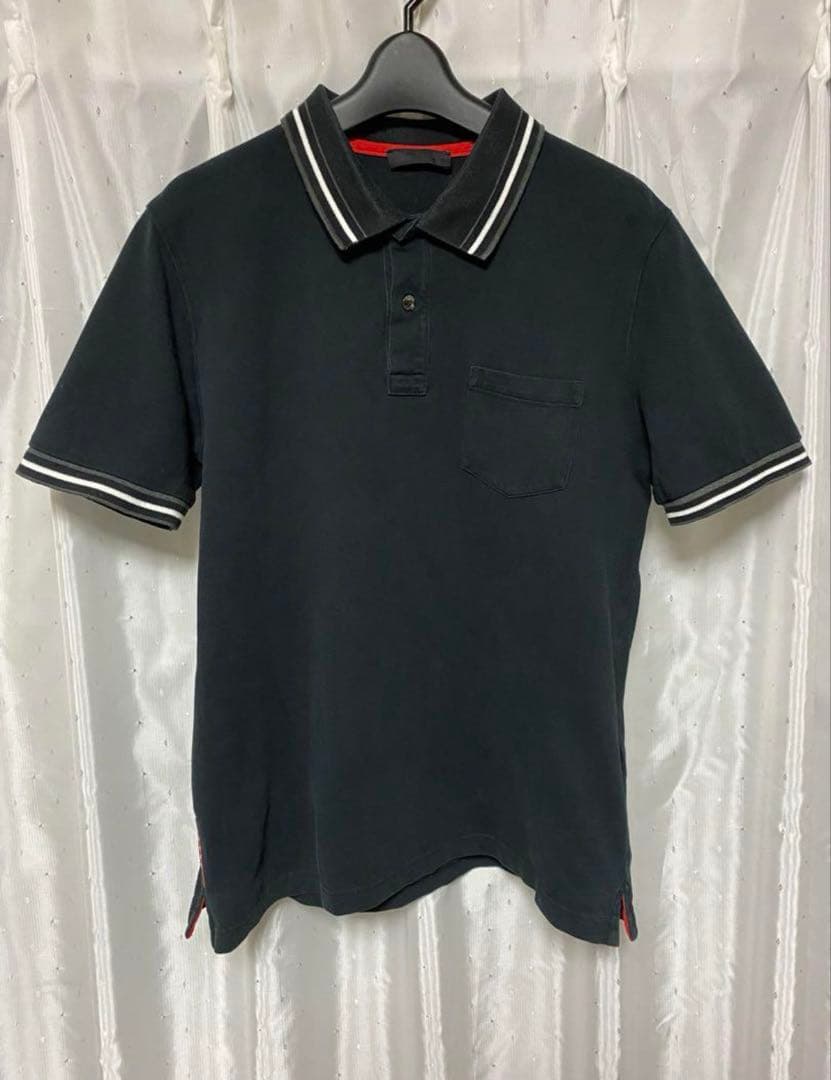 PRADA 2014 半袖ポロシャツ 鹿の子 ライン