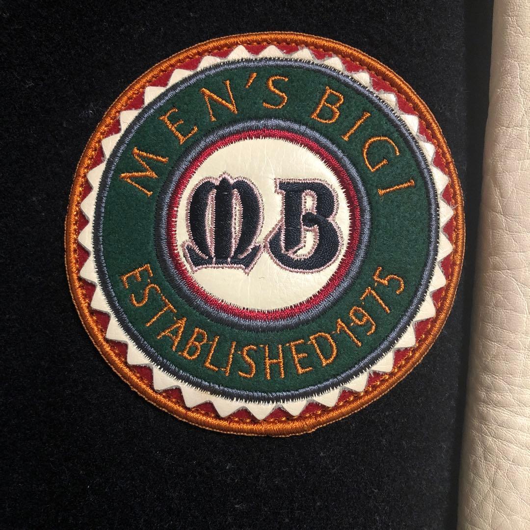 MEN'S BIGI 牛革袖 スタジャン ブラック/ホワイト XL