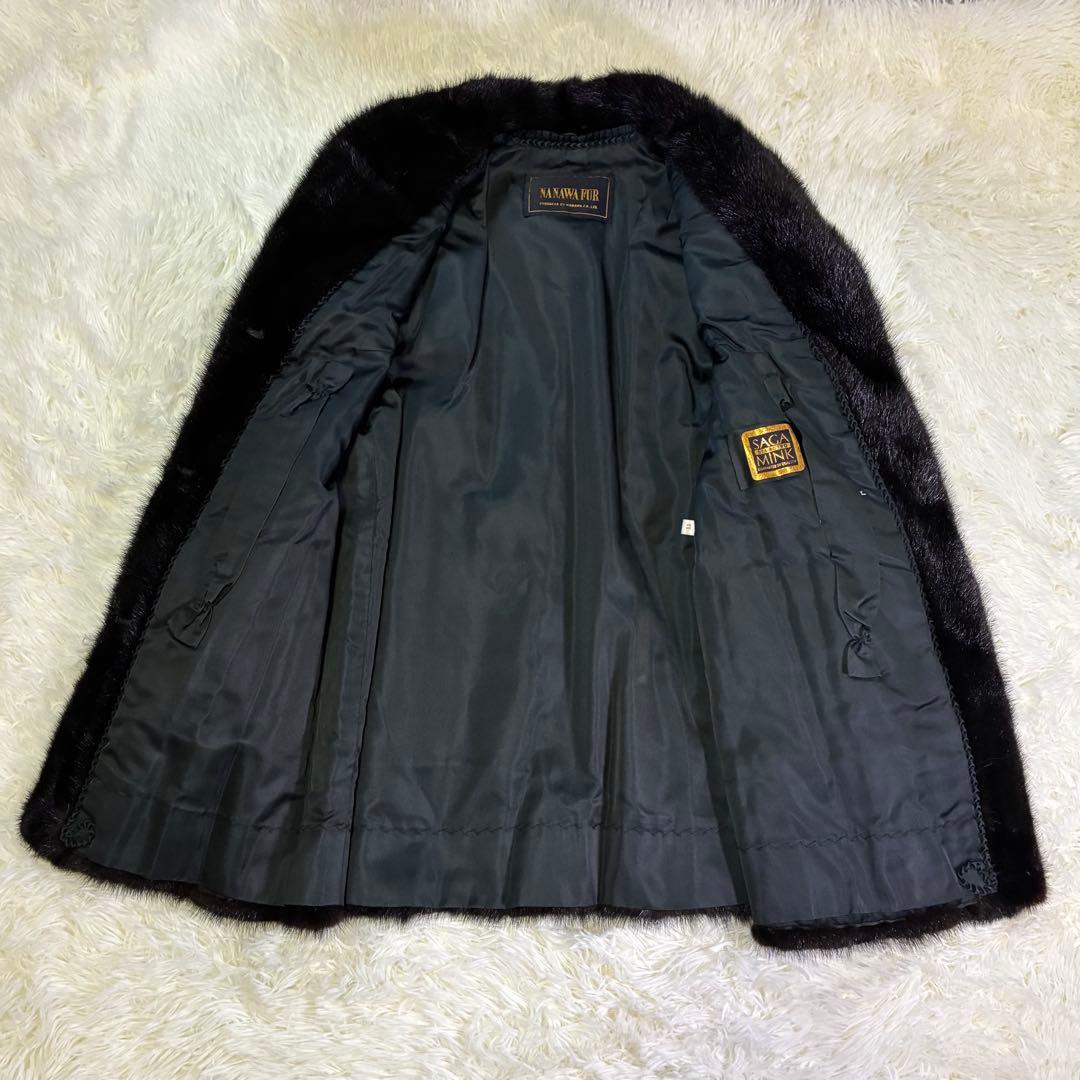 美品 SAGA MINK 毛皮 ゴールドタグ 金タグ ダークブラウン 11