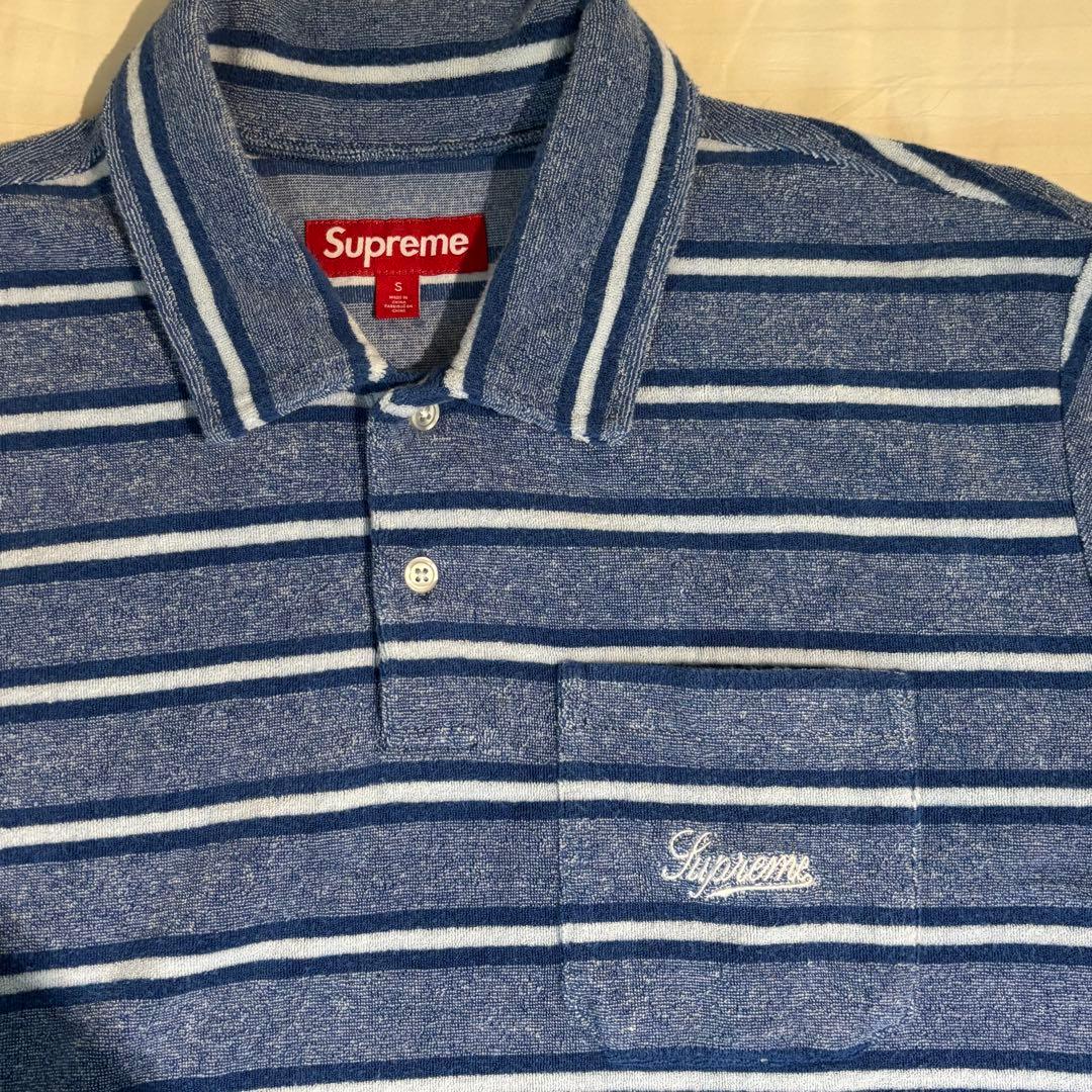 Supreme Stripe Terry S/S Polo 24ss Sサイズ