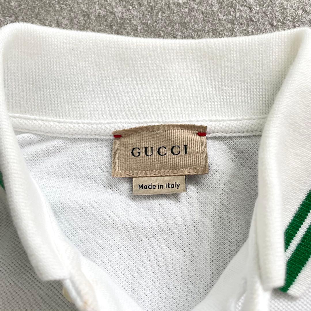 美品・鑑定済★グッチ　シェリー　ロゴ　コットン　ポロシャツ　レディース　10
