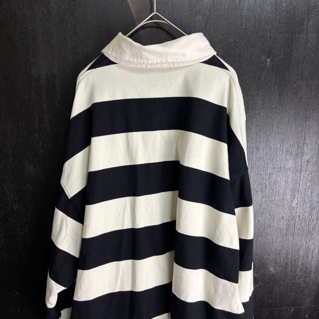 RSVP Gallery ラガーシャツ ホワイト×ブラック Lサイズ