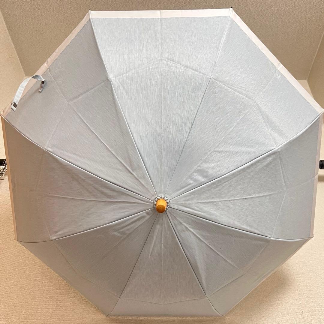 【完売品】サンバリア100 折りたたみ日傘 ２段折 コンビmoku 青 美品